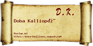 Doba Kalliopé névjegykártya